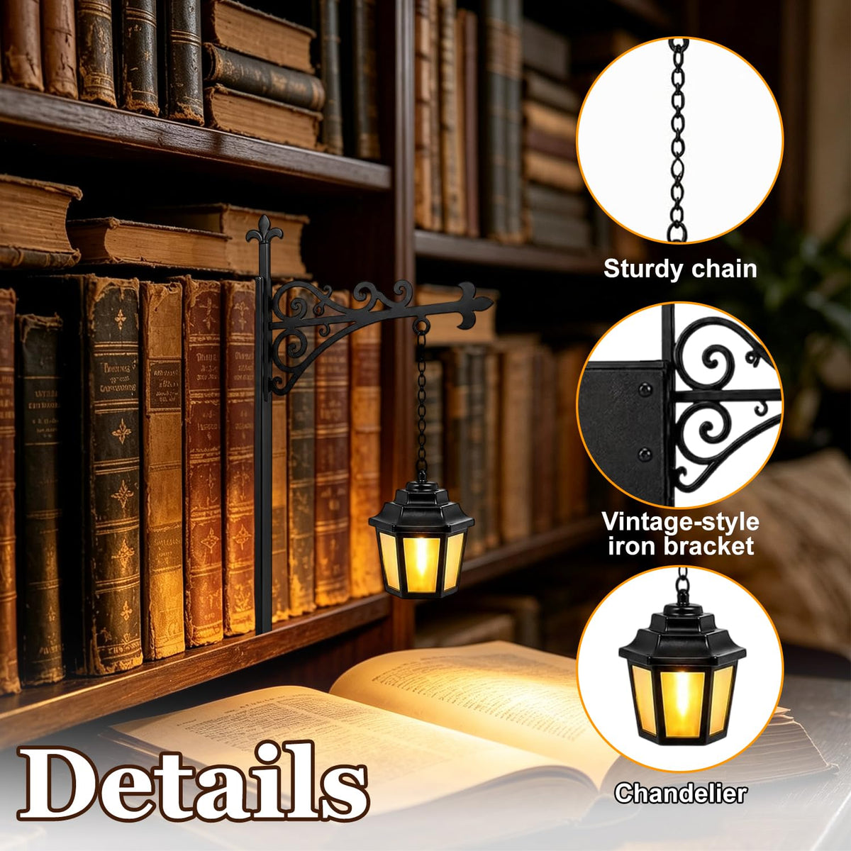 Mini-lanterne LED de bibliothèque – Esprit vintage - Qualité premium