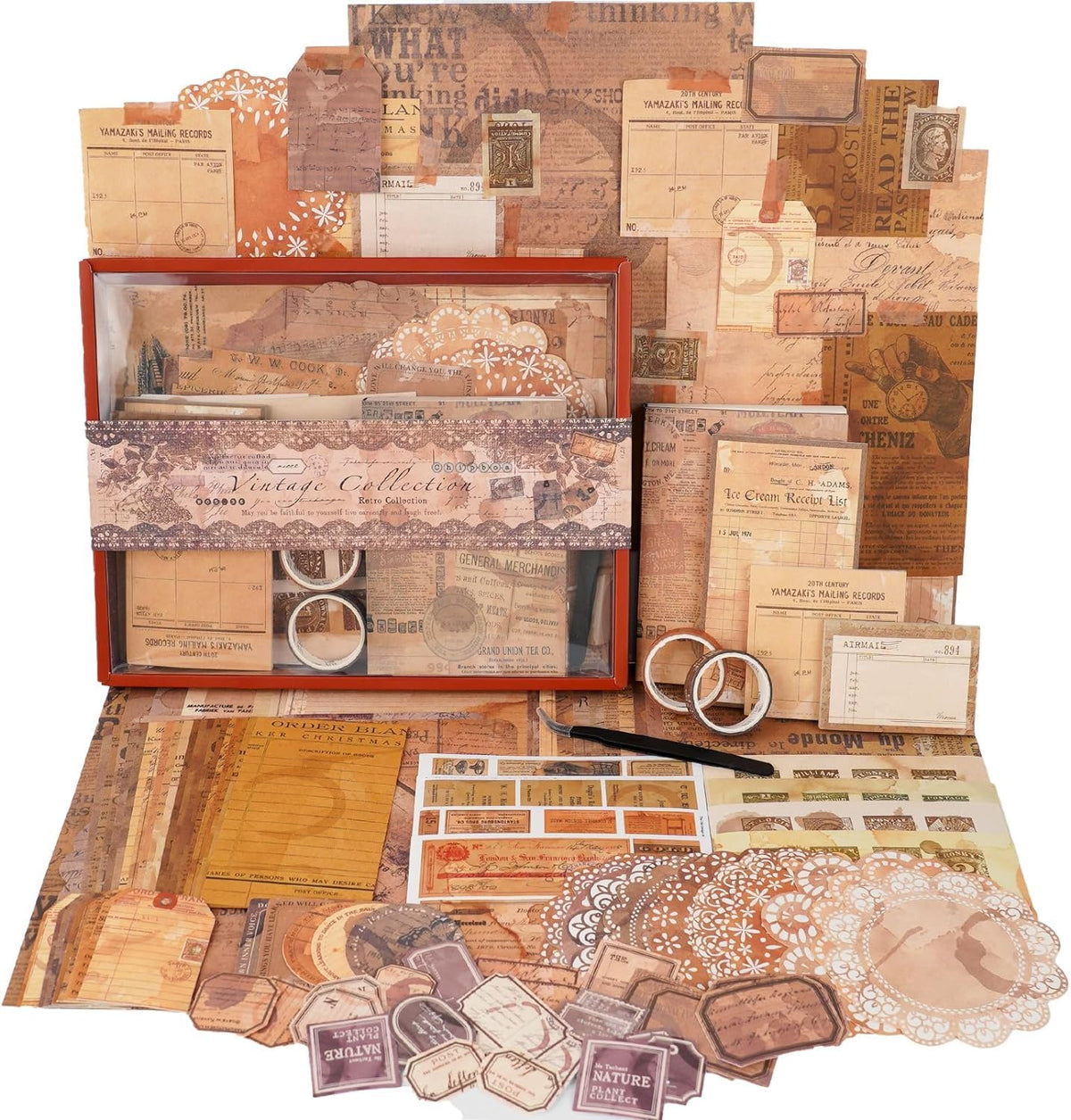 Kit de scrapbooking vintage – 185 pièces