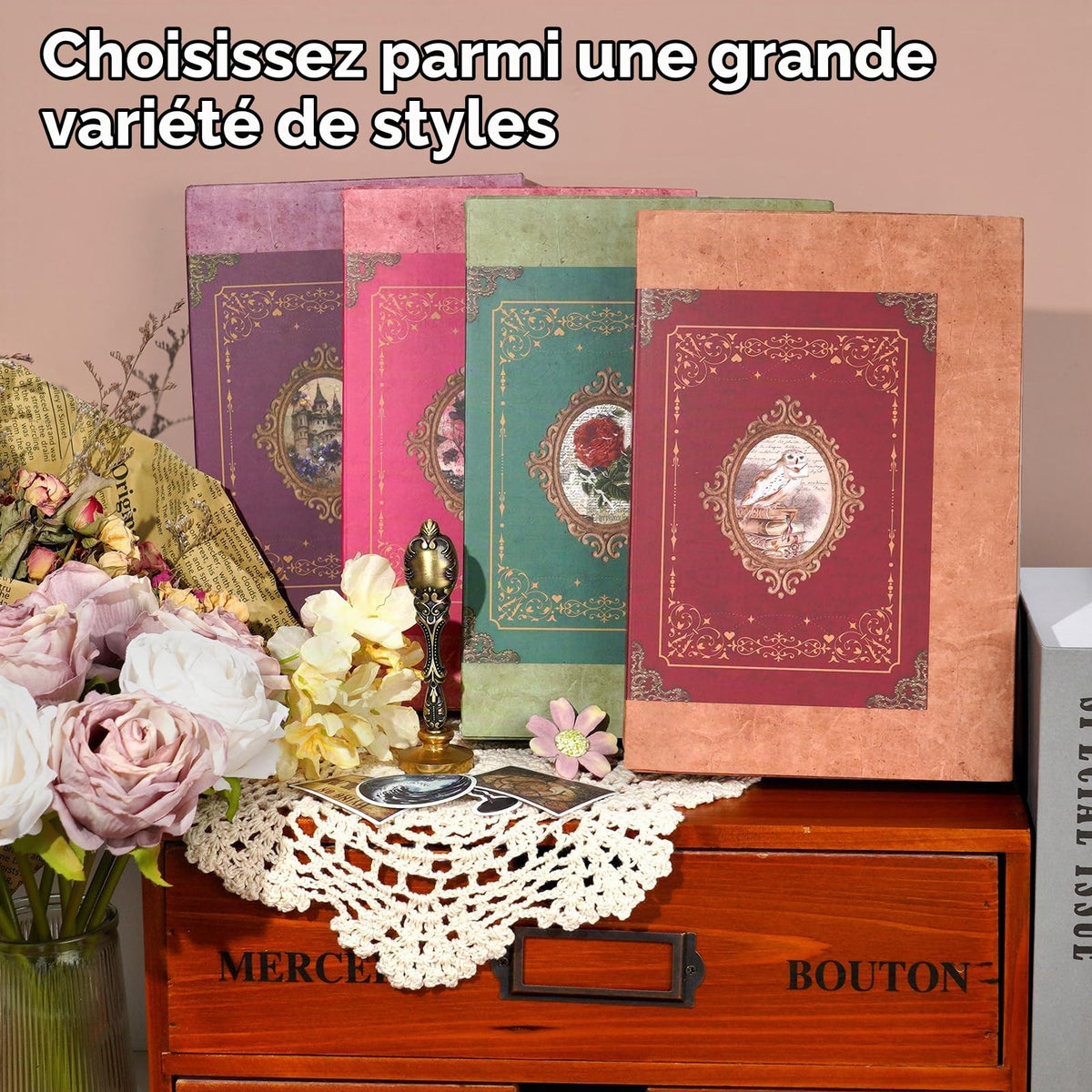 Kit de scrapbooking vintage – 185 pièces