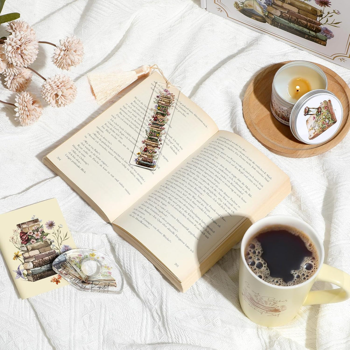 Coffret lecture – tasse, bougie et accessoires