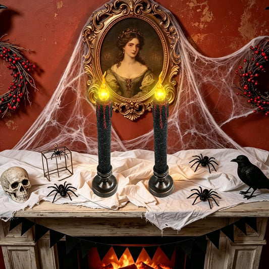 Bougies LED Halloween à effet sang dégoulinant – Lot de 2
