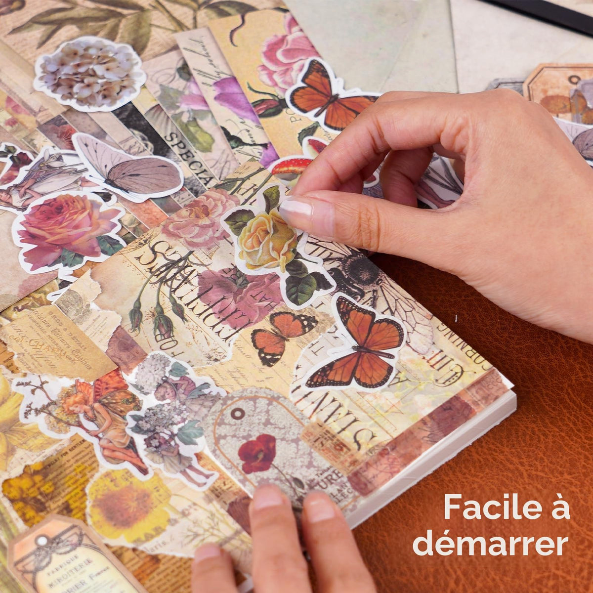 Kit de scrapbooking vintage – 185 pièces