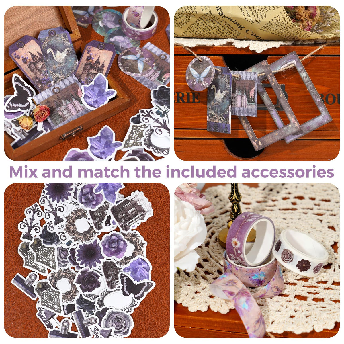 Kit de scrapbooking vintage – 185 pièces