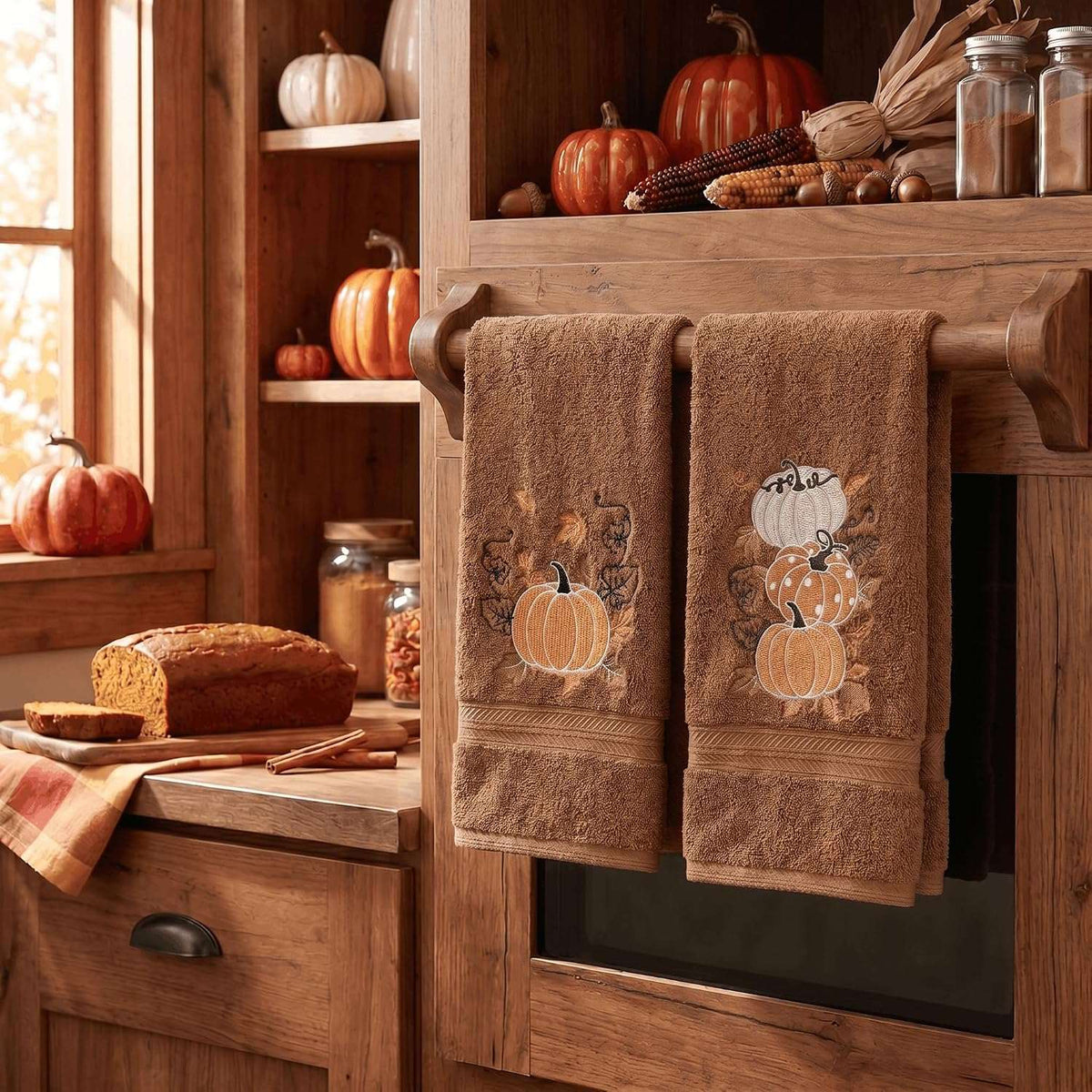 Serviettes Automne brodées – Lot de 2 | Artoid Mode