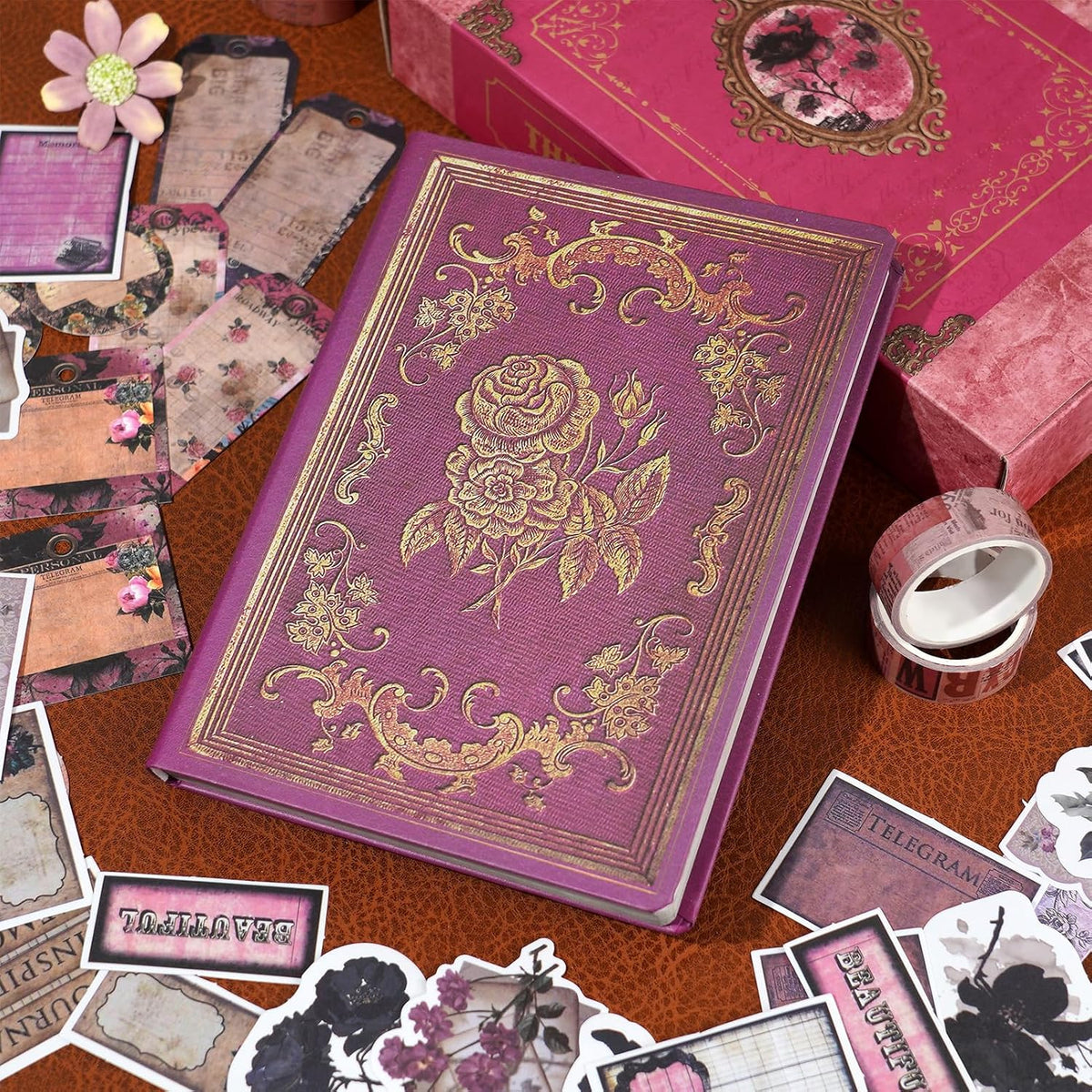 Kit de scrapbooking vintage – 185 pièces