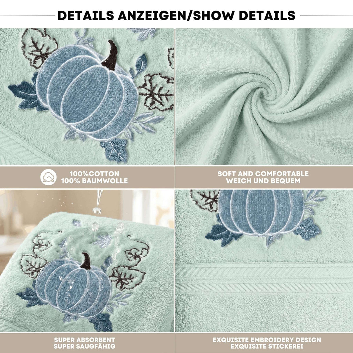 Serviettes Automne brodées – Lot de 2 | Artoid Mode