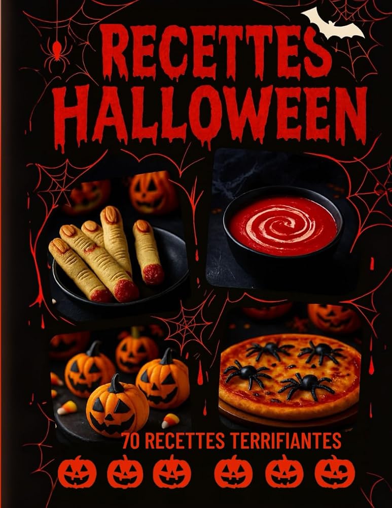 Recettes Halloween, 70 recettes terrifiantes: Un grimoire culinaire complet pour petits et grands : transformez vos soirées d’Halloween avec des recettes simples, originales et spectaculaires. cover image