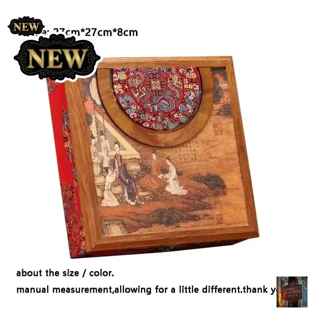 Boîte à thé vintage en bois Pu'er - Boîte de rangement 357 g - © 2026 Le Grimoire Ancien