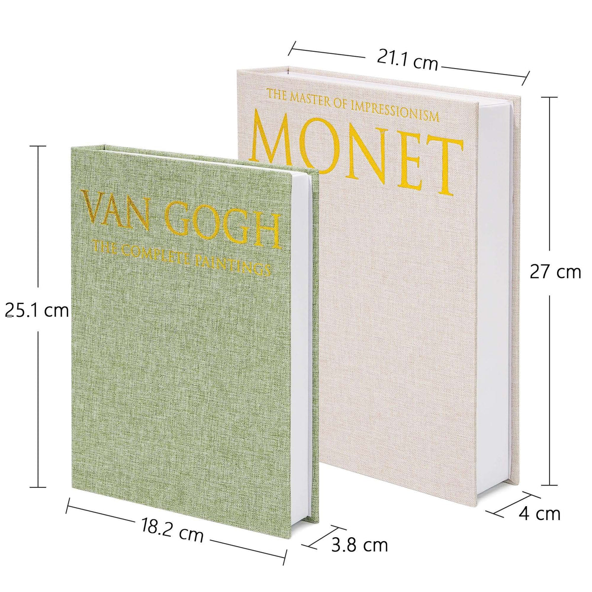 Boîtes de rangement décoratives faux livres en lin | Fermeture magnétique | Lot de 2 - © 2026 Le Grimoire Ancien