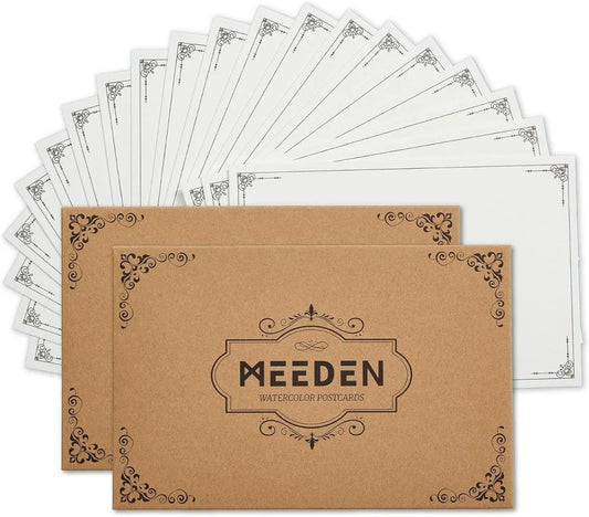 Cartes postales vierges en papier aquarelle : 10,2 x 15,2 cm - 63,5 kg/300 g/m² - 20 feuilles de papier 100 % coton - © 2026 Le Grimoire Ancien