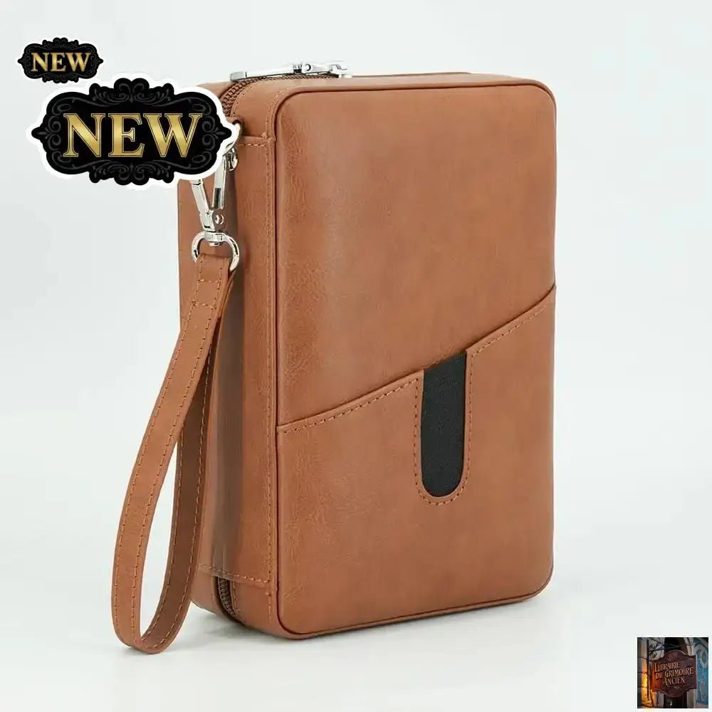 Sacoche / Etui en cuir marron pour cigares - Le Grimoire Ancien