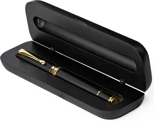 Wordsworth and Black Rollerball Pen - Stylo de luxe époustouflant en bambou bois brun - © 2026 Le Grimoire Ancien