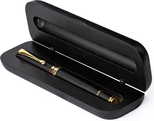 Wordsworth and Black Rollerball Pen - Stylo de luxe époustouflant en bambou bois brun - © 2026 Le Grimoire Ancien