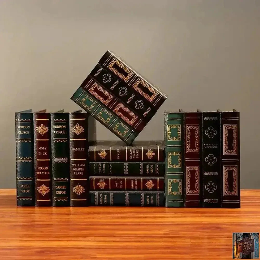 2 boîtes de rangement rétro européennes (1 boîte = 4 livres) - © 2026 Le Grimoire Ancien