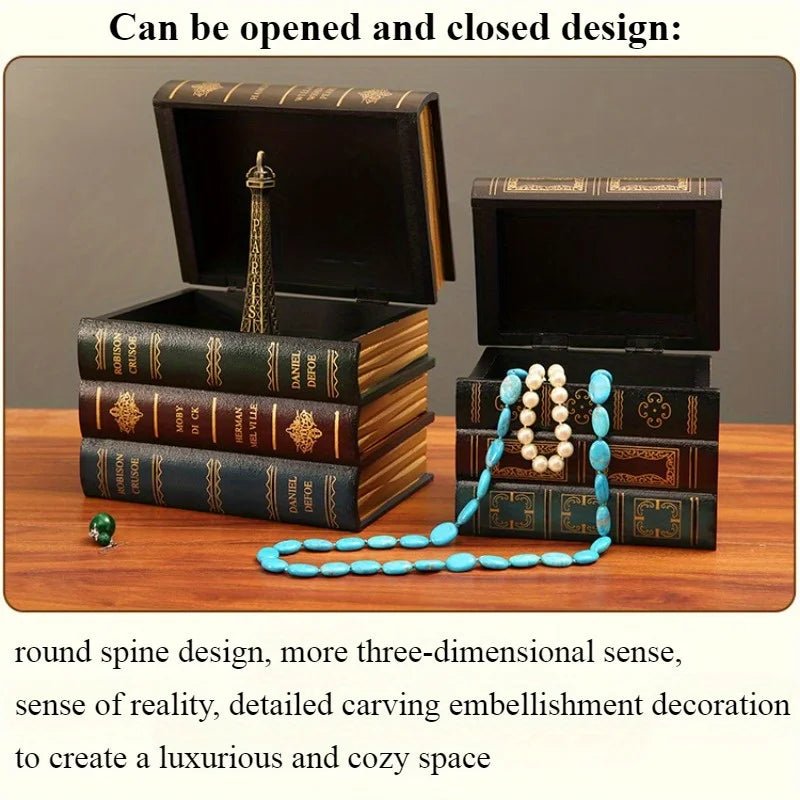 2 boîtes de rangement rétro européennes (1 boîte = 4 livres) - Le Grimoire Ancien