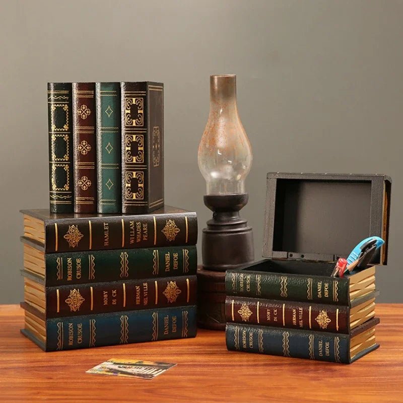 2 boîtes de rangement rétro européennes (1 boîte = 4 livres) - Le Grimoire Ancien