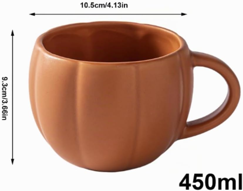 Mug citrouille céramique 450 ml avec couvercle – Halloween & Automne