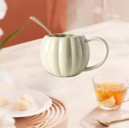 Mug citrouille céramique 450 ml avec couvercle – Halloween & Automne