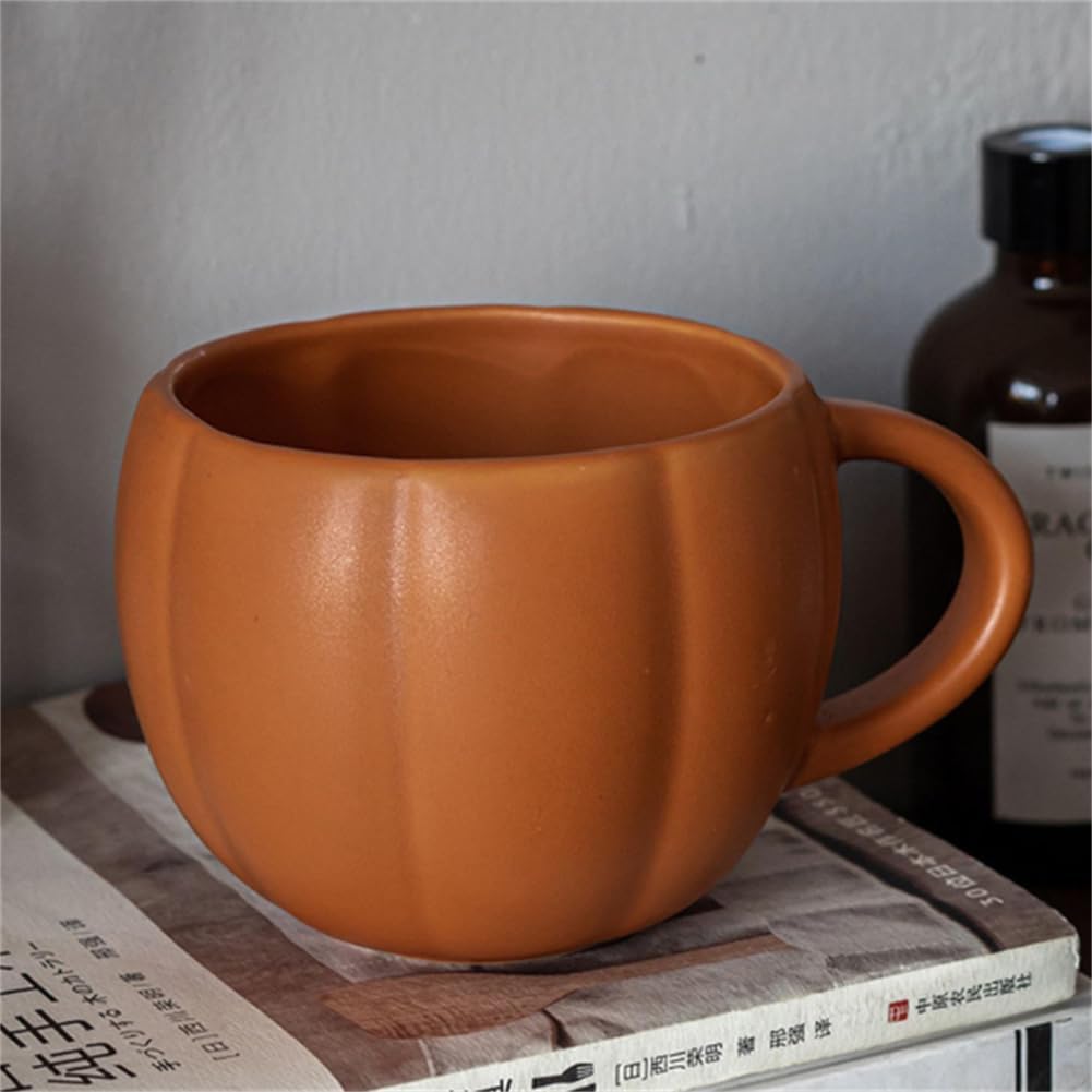 Mug citrouille céramique 450 ml avec couvercle – Halloween & Automne