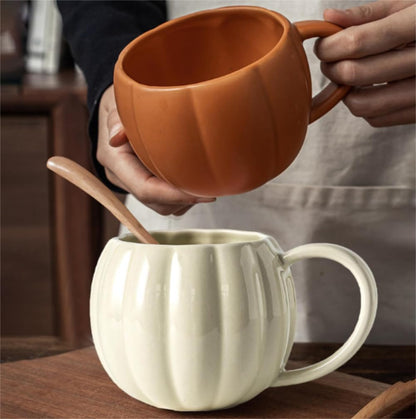 Mug citrouille céramique 450 ml avec couvercle – Halloween & Automne