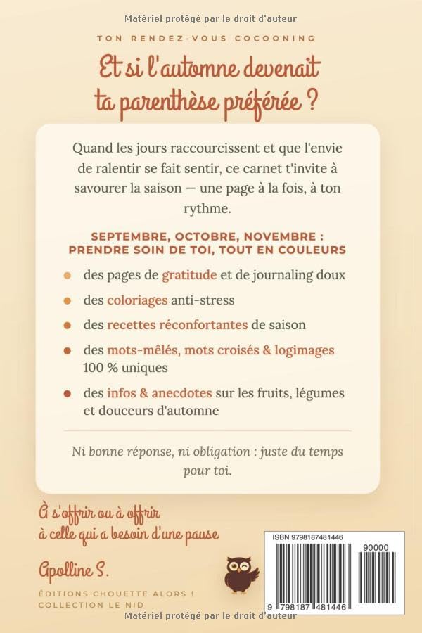 Carnet de bien-être d’automne – Gratitude, cocooning & self-care en couleurs