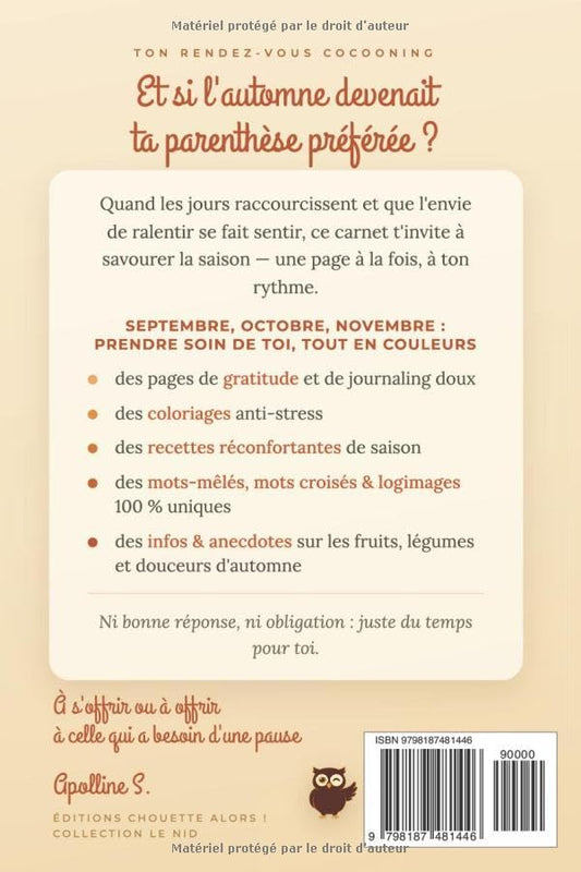 Carnet de bien-être d’automne – Gratitude, cocooning & self-care en couleurs