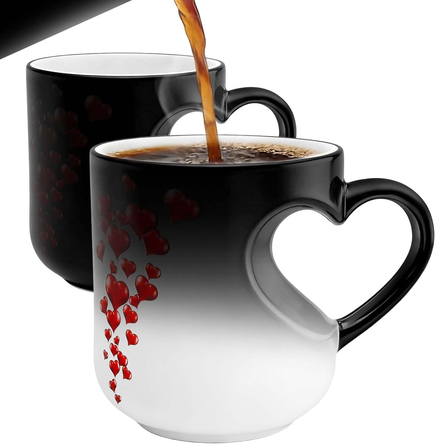 Tasse Magique Cœur 320 ml – Motif Changeant de Couleur | Fonyet