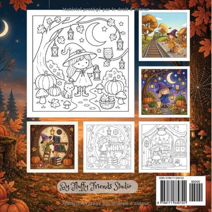 La Petite Sorcière d’automne – Livre de coloriage Halloween | 50 illustrations
