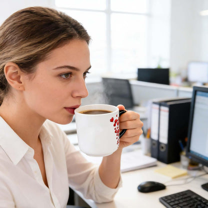 Tasse Magique Cœur 320 ml – Motif Changeant de Couleur | Fonyet