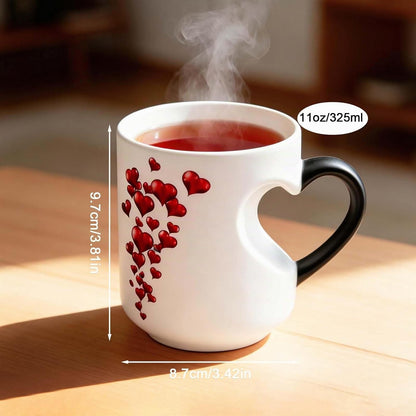 Tasse Magique Cœur 320 ml – Motif Changeant de Couleur | Fonyet