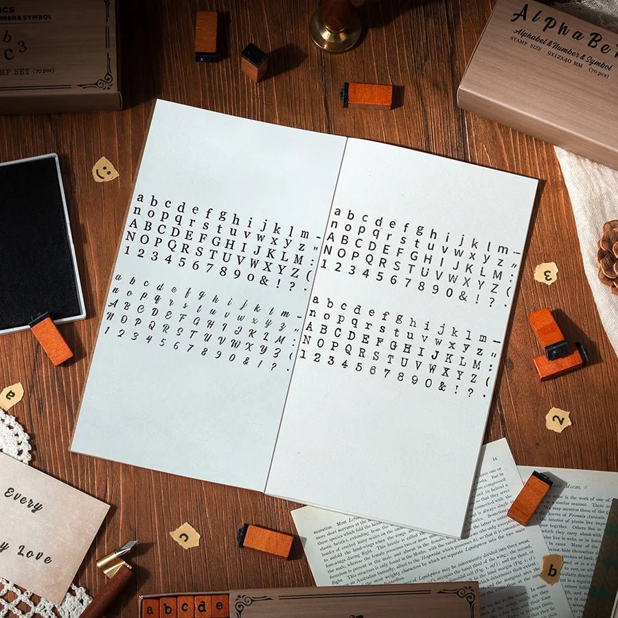 70 pièces symboles lettres rétro (1 Lot) - Le Grimoire Ancien