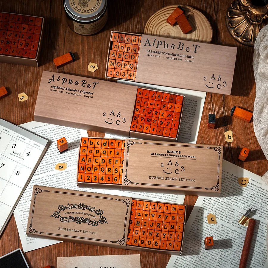 70 pièces symboles lettres rétro (1 Lot) - Le Grimoire Ancien