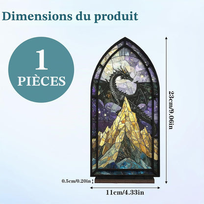 Serre-livres Dragon – Effet vitrail gothique