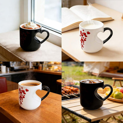 Tasse Magique Cœur 320 ml – Motif Changeant de Couleur | Fonyet
