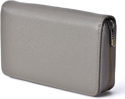 Étui à stylos en cuir - 10 fentes avec pochette zippée – Fait main