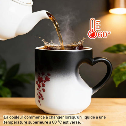 Tasse Magique Cœur 320 ml – Motif Changeant de Couleur | Fonyet