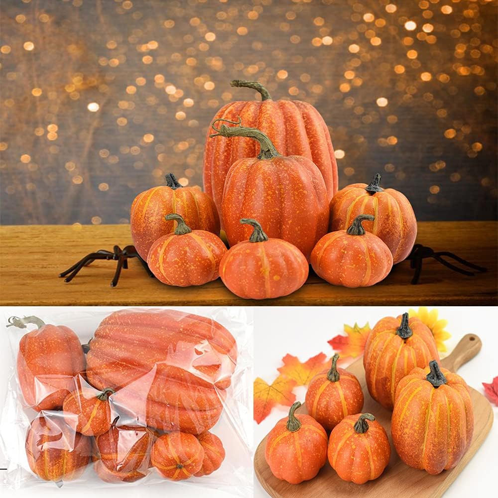 Lot de 7 citrouilles artificielles – Décoration Automne & Halloween