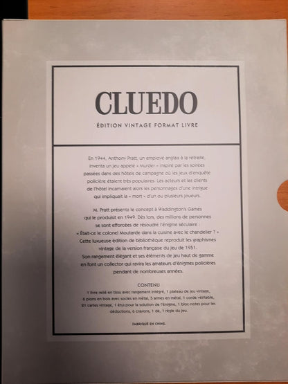 Jeux de société vintage en coffret livre – Cluedo ou Monopoly