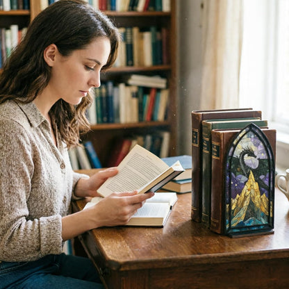 Serre-livres Dragon – Effet vitrail gothique