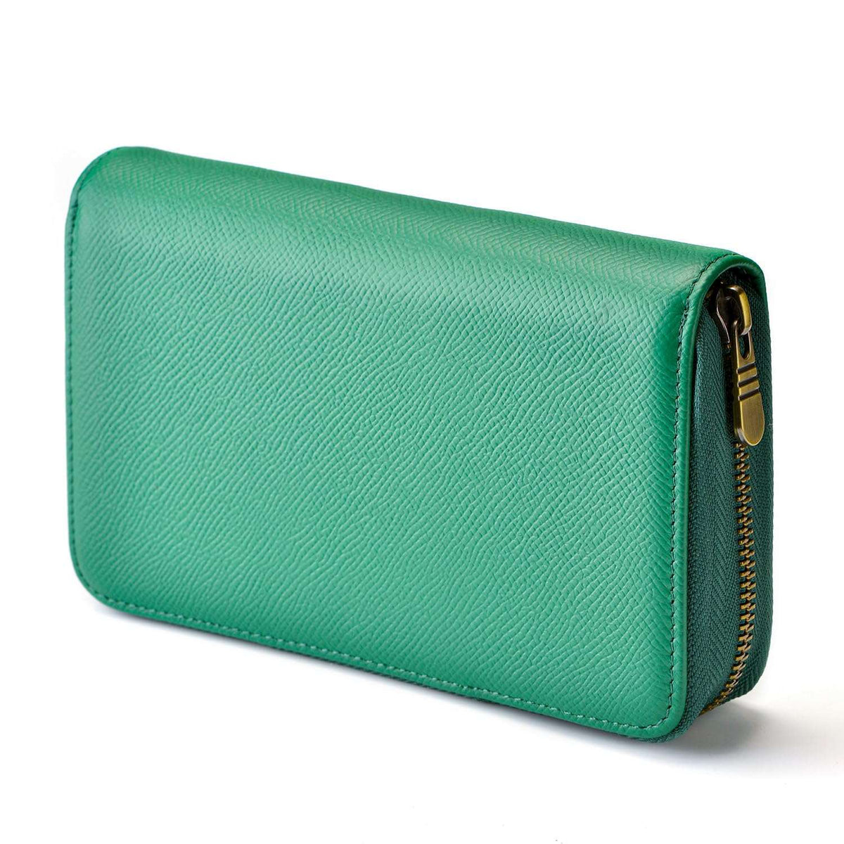 Étui à stylos en cuir - 10 fentes avec pochette zippée – Fait main