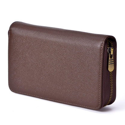 Étui à stylos en cuir - 10 fentes avec pochette zippée – Fait main