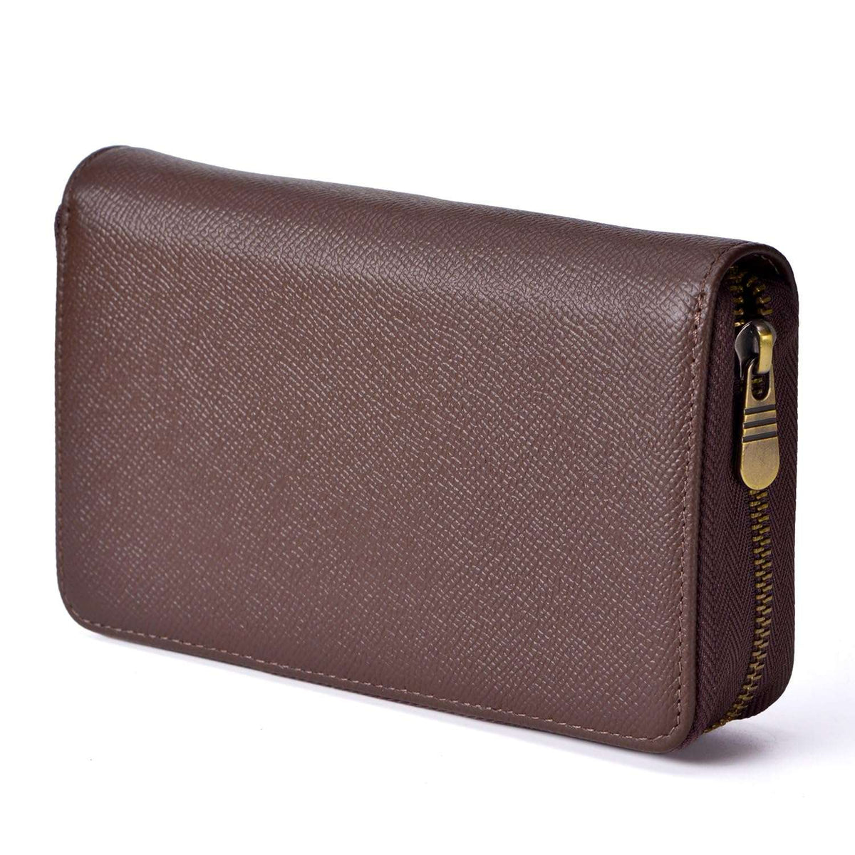 Étui à stylos en cuir - 10 fentes avec pochette zippée – Fait main