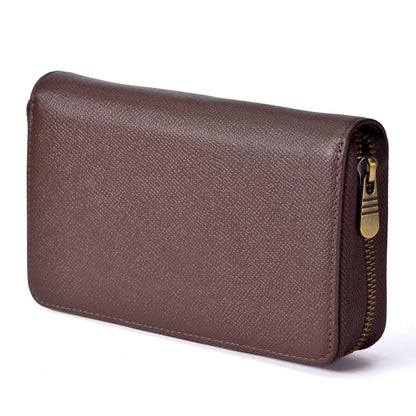Étui à stylos en cuir - 10 fentes avec pochette zippée – Fait main