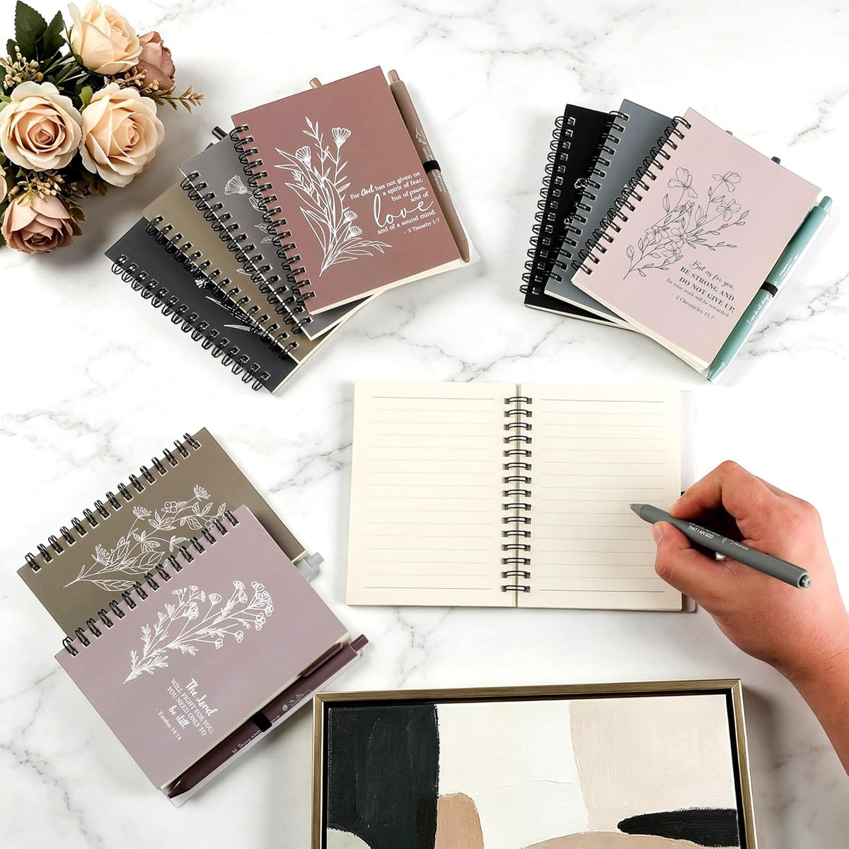 Lot de 10 carnets chrétiens avec stylos assortis