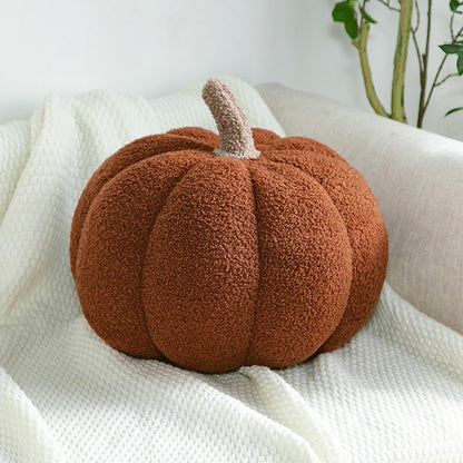 Coussin citrouille en velours Teddy – Décoration d'automne & Halloween