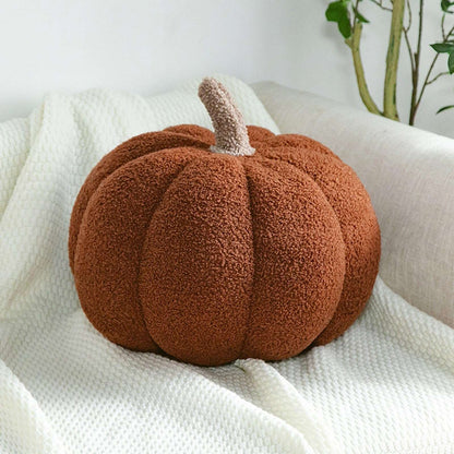 Coussin citrouille en velours Teddy – Décoration d'automne & Halloween