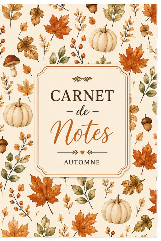 Carnet de notes Automne – 120 pages lignées | Style épuré & féminin