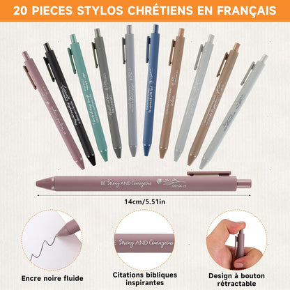 Lot de 10 carnets chrétiens avec stylos assortis