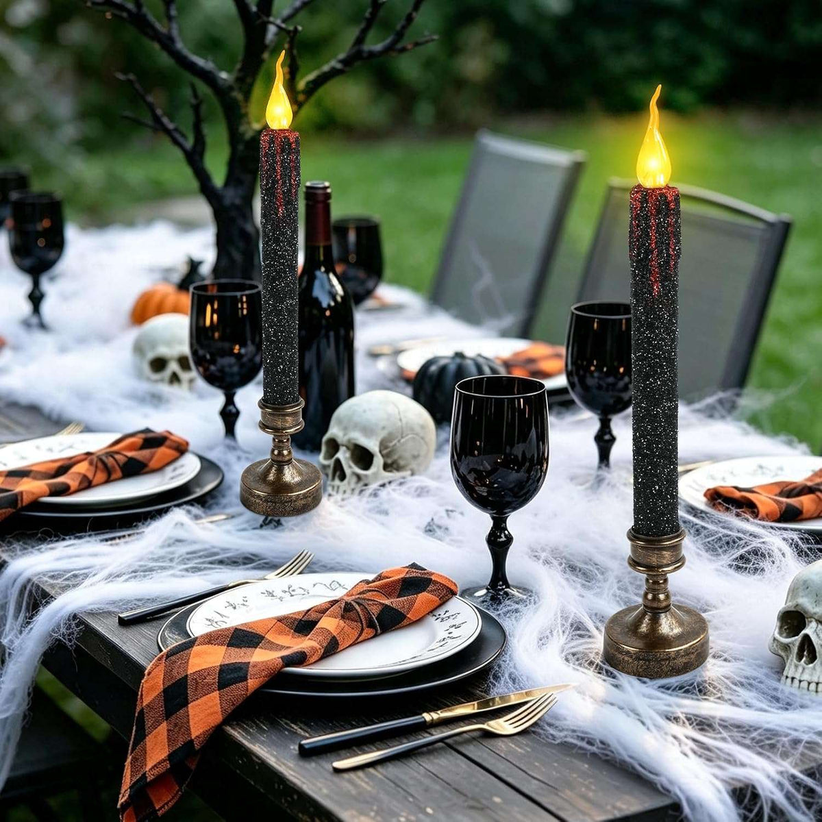 Bougies LED Halloween à effet sang dégoulinant – Lot de 2