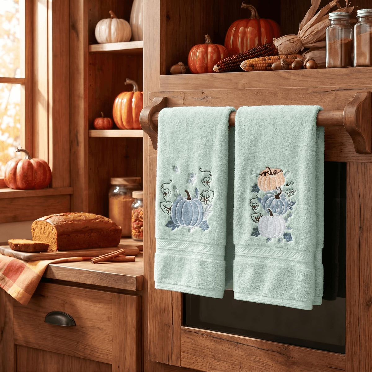 Serviettes Automne brodées – Lot de 2 | Artoid Mode